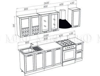 Кухонный гарнитур Милано 2000 мм орех (Миф) в Краснотурьинске - krasnoturinsk.mebel-e96.ru