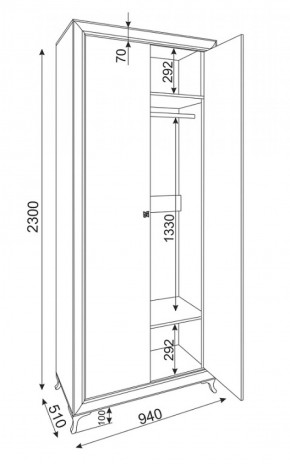 Шкаф 2-х дверный Саванна М25 (Риннер) в Краснотурьинске - krasnoturinsk.mebel-e96.ru