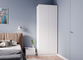 Шкаф двустворчатый Мори МШ800.1 белый (ДСВ) в Краснотурьинске - krasnoturinsk.mebel-e96.ru