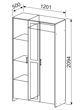 Шкаф распашной 1200 мм Дольче (СВ) в Краснотурьинске - krasnoturinsk.mebel-e96.ru