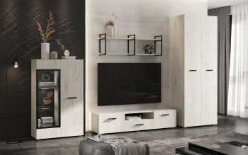 Стенка Нэнси new крафт белый (Миф) в Краснотурьинске - krasnoturinsk.mebel-e96.ru