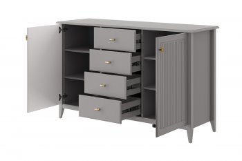Комод 4 ящика 2 двери Никеа антрацит (БМ) в Краснотурьинске - krasnoturinsk.mebel-e96.ru