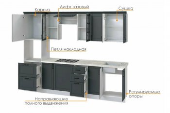 Кухонный гарнитур 3000 мм Николь-1 (Росток) в Краснотурьинске - krasnoturinsk.mebel-e96.ru