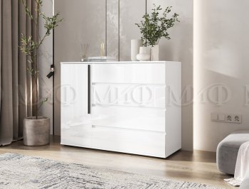 Комод 1 дверь 4 ящика (1200) Норд,  белый (Миф) в Краснотурьинске - krasnoturinsk.mebel-e96.ru
