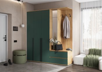 Прихожая Норд+Шкаф 1200, крафт/изумруд (Миф) в Краснотурьинске - krasnoturinsk.mebel-e96.ru