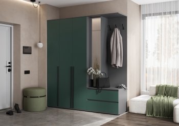 Прихожая Норд+Шкаф 1200, графит/изумруд (Миф) в Краснотурьинске - krasnoturinsk.mebel-e96.ru