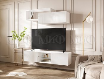 Стенка Норд-1 белый глянец (Миф) в Краснотурьинске - krasnoturinsk.mebel-e96.ru