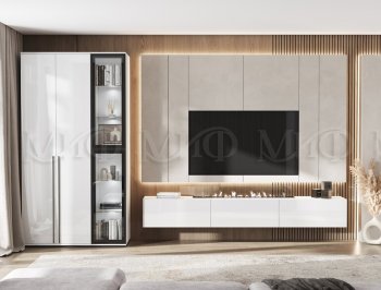 Стенка Норд белый глянец (Миф) в Краснотурьинске - krasnoturinsk.mebel-e96.ru