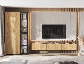 Стенка Норд дуб крафт (Миф) в Краснотурьинске - krasnoturinsk.mebel-e96.ru