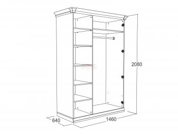 Шкаф 1500 мм Ольга-18 в Краснотурьинске - krasnoturinsk.mebel-e96.ru