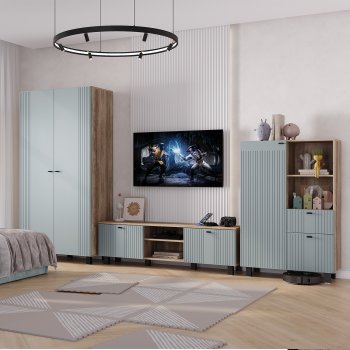 Стенка Олива комп.3 шарли бриз (БТС) в Краснотурьинске - krasnoturinsk.mebel-e96.ru