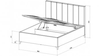 Кровать с ПМ Оливия Серый (Лин) в Краснотурьинске - krasnoturinsk.mebel-e96.ru
