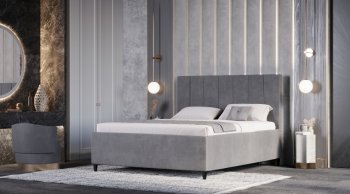 Кровать с ПМ Оливия Серый (Лин) в Краснотурьинске - krasnoturinsk.mebel-e96.ru