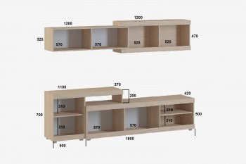 Стенка Оскар ТВ7 сонома (Генезис) в Краснотурьинске - krasnoturinsk.mebel-e96.ru