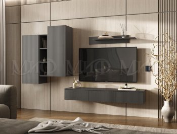 Стенка Оскар комп.2 графит (Миф) в Краснотурьинске - krasnoturinsk.mebel-e96.ru