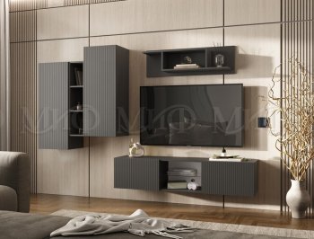 Стенка Оскар графит (Миф) в Краснотурьинске - krasnoturinsk.mebel-e96.ru