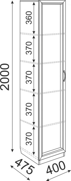 Пенал Остин М03 полки 400 (Риннер) в Краснотурьинске - krasnoturinsk.mebel-e96.ru