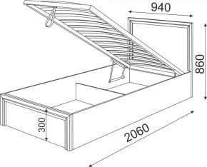 Кровать с ПМ Остин Модуль 22 (Риннер) в Краснотурьинске - krasnoturinsk.mebel-e96.ru