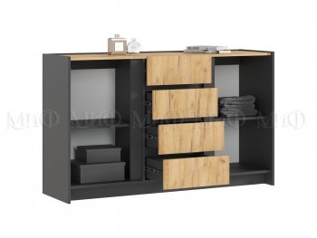 Комод 2дв.4ящ. Остин крафт/графит (Миф) в Краснотурьинске - krasnoturinsk.mebel-e96.ru