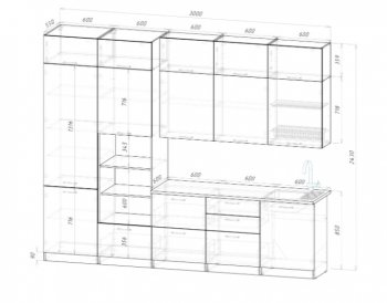 Кухонный гарнитур Парма 3000 мм (Герда) в Краснотурьинске - krasnoturinsk.mebel-e96.ru