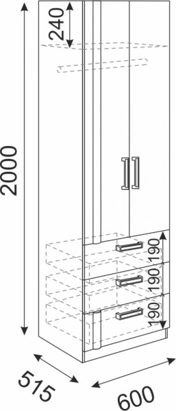 Шкаф с ящиками Волкер М4 (Риннер) в Краснотурьинске - krasnoturinsk.mebel-e96.ru