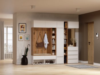 Прихожая Прага модульная, белый (Handis) в Краснотурьинске - krasnoturinsk.mebel-e96.ru