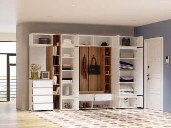 Прихожая Прага модульная, белый (Handis) в Краснотурьинске - krasnoturinsk.mebel-e96.ru