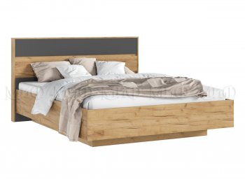 Кровать парящая Роджина с подсветкой, крафт/графит (Миф) в Краснотурьинске - krasnoturinsk.mebel-e96.ru