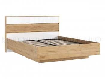 Кровать парящая Роджина с подсветкой, крафт/белый (Миф) в Краснотурьинске - krasnoturinsk.mebel-e96.ru