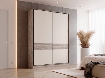 Спальный гарнитур Роджина крафт серый/кашемир, модульный (Миф) в Краснотурьинске - krasnoturinsk.mebel-e96.ru