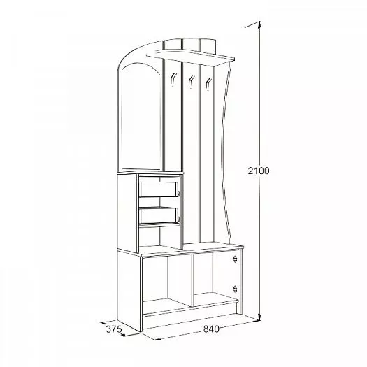 Прихожая Саша-20 в Краснотурьинске - krasnoturinsk.mebel-e96.ru