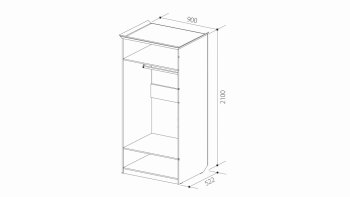 Шкаф 900 мм 2х дверный для платья ШиК-2 (Уголок Школьника 2) в Краснотурьинске - krasnoturinsk.mebel-e96.ru