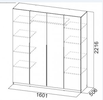 Шкаф 1600 мм ШК-5 белый (СВ) в Краснотурьинске - krasnoturinsk.mebel-e96.ru