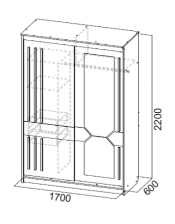 Шкаф-купе №25 1700 мм (СВ) в Краснотурьинске - krasnoturinsk.mebel-e96.ru