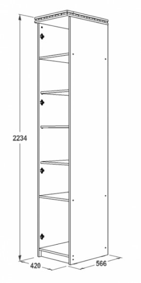 Шкаф 1-но дверный для белья Ольга-13 в Краснотурьинске - krasnoturinsk.mebel-e96.ru