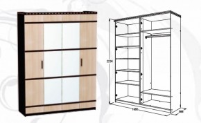 Шкаф 1680 мм 4-х дверный Ольга-13 в Краснотурьинске - krasnoturinsk.mebel-e96.ru