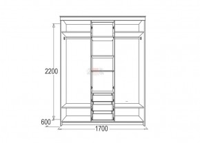 Шкаф для платья и белья Мираж 4 (1700) в Краснотурьинске - krasnoturinsk.mebel-e96.ru