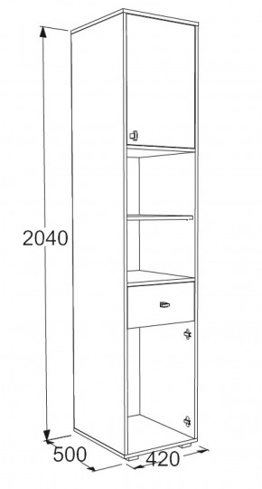 Шкаф комбинированный Омега 18 в Краснотурьинске - krasnoturinsk.mebel-e96.ru