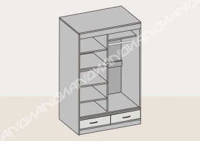 Шкаф-купе 2-х дверный с ящиками и зеркалом (арт. 008) 1150 мм (Диал) в Краснотурьинске - krasnoturinsk.mebel-e96.ru