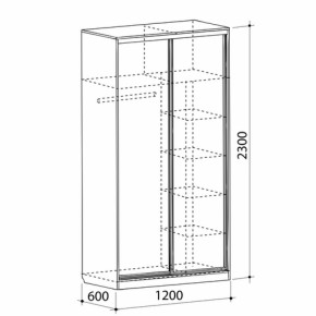 Шкаф-купе Рио 1-600 Бабочки (полки справа) в Краснотурьинске - krasnoturinsk.mebel-e96.ru