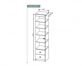 Шкаф Сканди 450 мм, ШД450.1 (ДСВ) в Краснотурьинске - krasnoturinsk.mebel-e96.ru