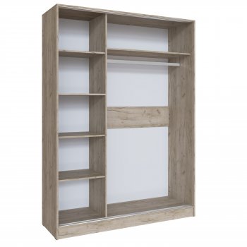 Шкаф-купе Стиль-2 1600 мм крафт белый/крафт серый (Текс) в Краснотурьинске - krasnoturinsk.mebel-e96.ru