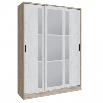 Шкаф-купе Стиль-2 1600 мм крафт белый/крафт серый (Текс) в Краснотурьинске - krasnoturinsk.mebel-e96.ru