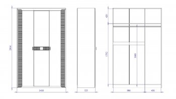 Шкаф 1400 мм 3-дверный Сиде (СБК) в Краснотурьинске - krasnoturinsk.mebel-e96.ru