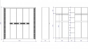 Шкаф 2300 мм 5 дверный Сиде (СБК) в Краснотурьинске - krasnoturinsk.mebel-e96.ru