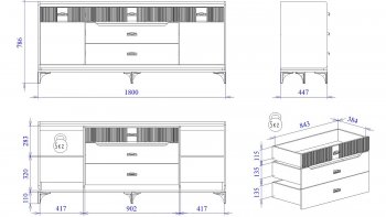 Комод широкий Сиде Белый (СБК) в Краснотурьинске - krasnoturinsk.mebel-e96.ru
