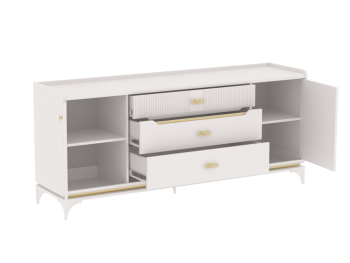 Комод широкий Сиде Белый (СБК) в Краснотурьинске - krasnoturinsk.mebel-e96.ru