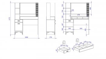 Стол туалетный Сиде Белый (СБК) в Краснотурьинске - krasnoturinsk.mebel-e96.ru