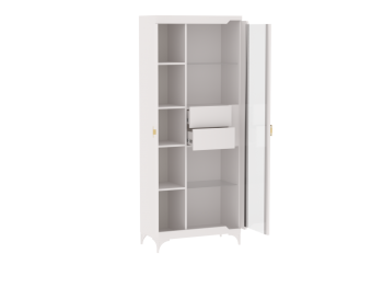 Пенал со стеклом широкий NEW Сиде Белый (СБК) в Краснотурьинске - krasnoturinsk.mebel-e96.ru