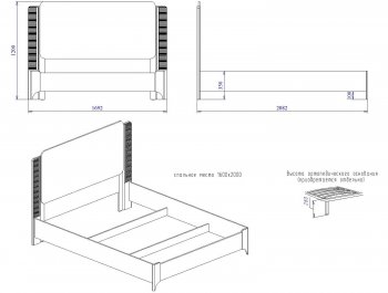 Кровать двуспальная Сиде Белый (СБК) в Краснотурьинске - krasnoturinsk.mebel-e96.ru